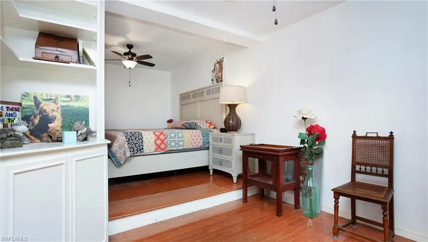 Bedroom with wood finished floors