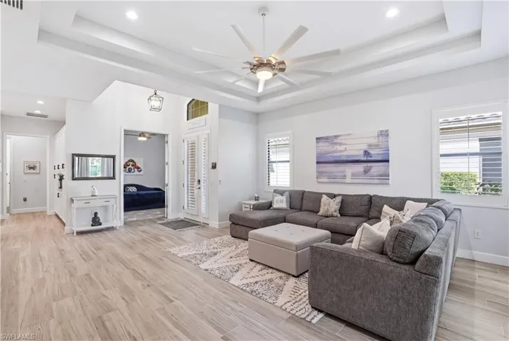 View of great room from lanai doors.