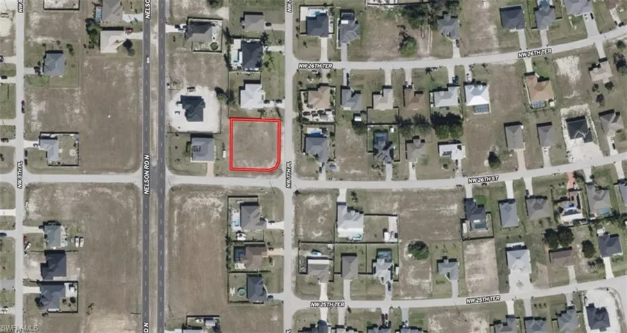 Aerial overview of property's location with property boundaries highlighted
