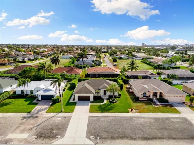 Aerial view of land driveway