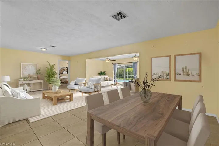 Living/Dining rooms virtually staged