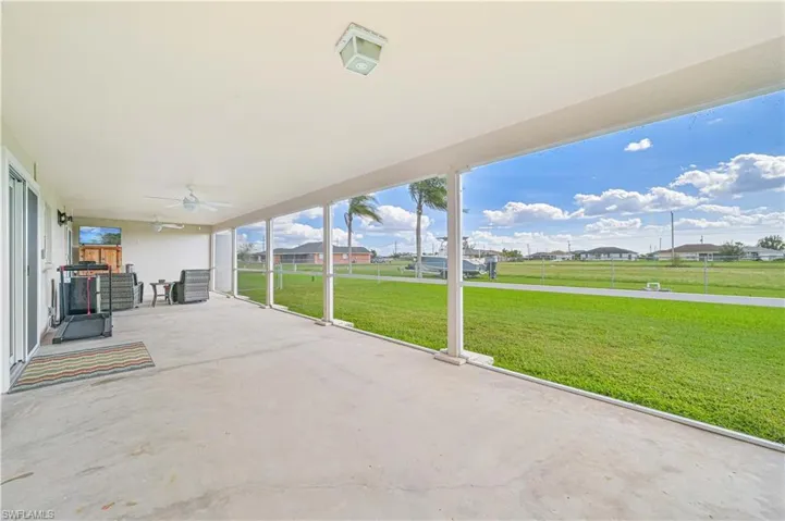 View of patio / terrace featuring ceiling fan