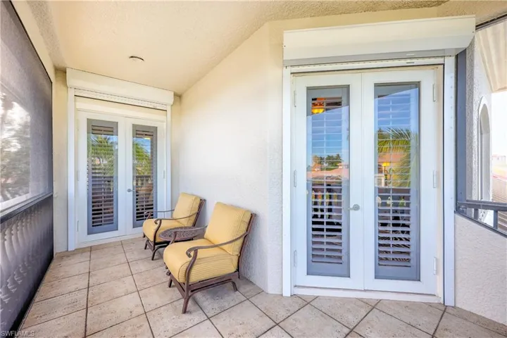 Third floor balcony, both bedrooms access via French doors