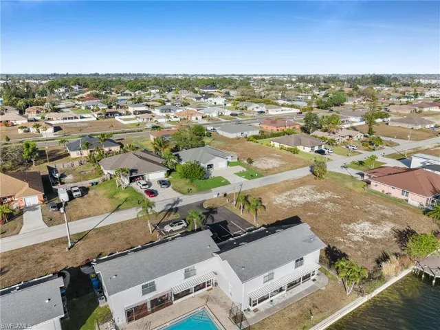 Aerial view of residential area