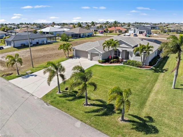 Aerial perspective of suburban area