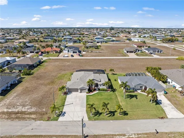 Aerial view of residential area