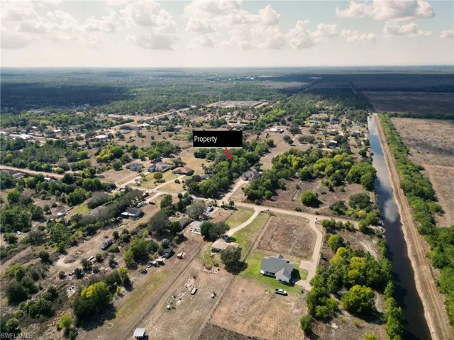 Aerial view of sparsely populated area