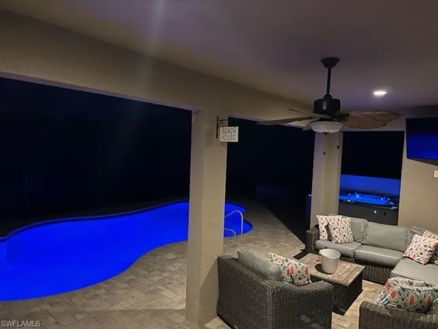 Pool at night.