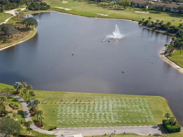 Bird's eye view featuring a water view and a rural view