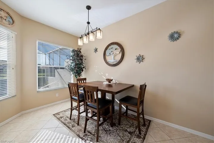 View of tiled dining area