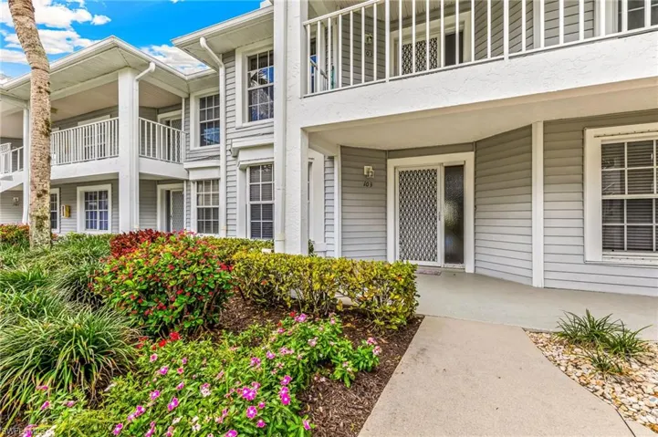 Lushly landscaped entrance