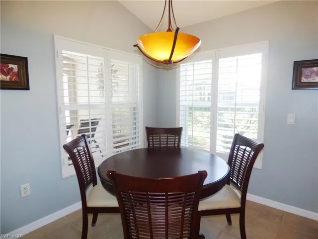 Eat in Kitchen Plantation Shutters Tile Floor