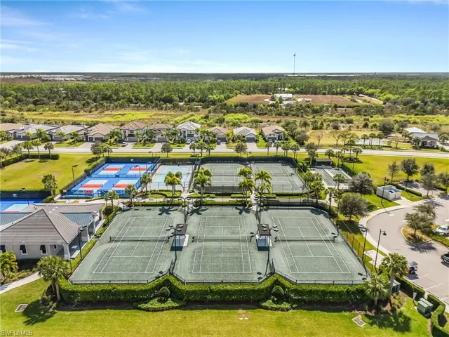 Aerial perspective of suburban area