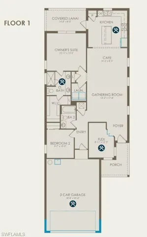 Floor plan with options selected