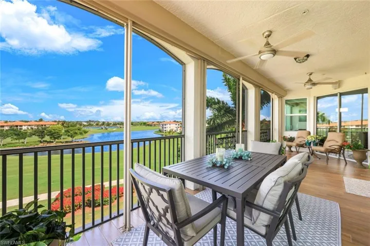 Expansive lake and golf views from lanai