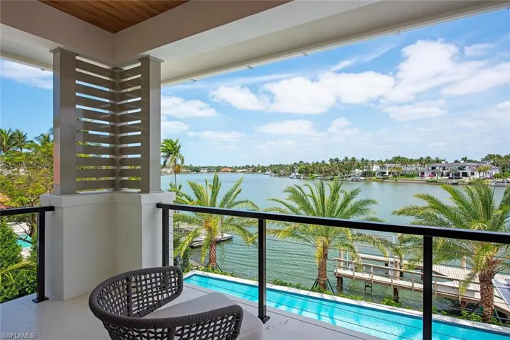 Balcony with a water view
