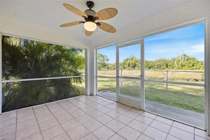 A large screened lanai at 13' x 10' with waterfront canal views