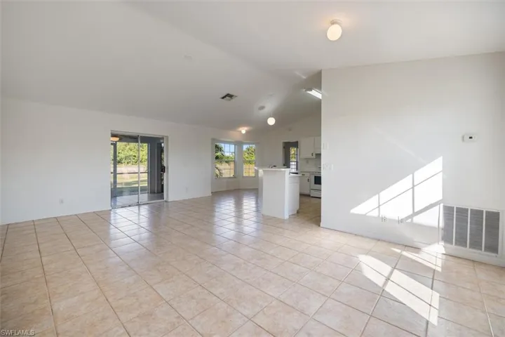 A great big wide open space with vaulted
