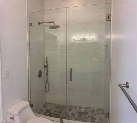 walk in shower newly tiled