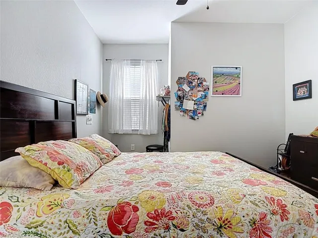 Bedroom with a ceiling fan
