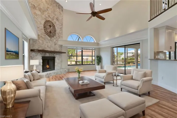 Living room virtually staged
