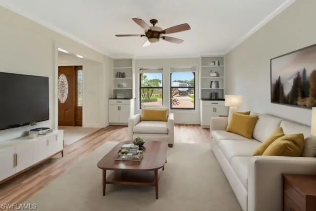 Living room virtually staged