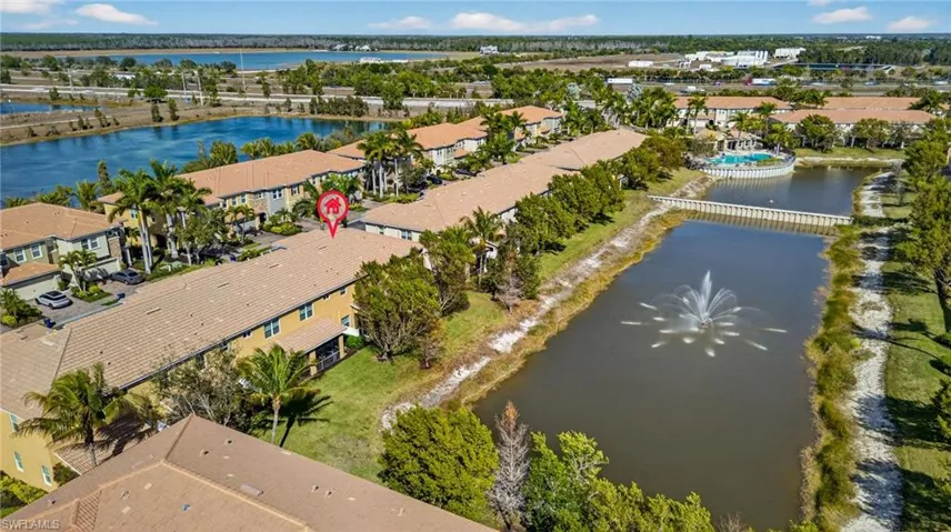Aerial view of a large body of water
