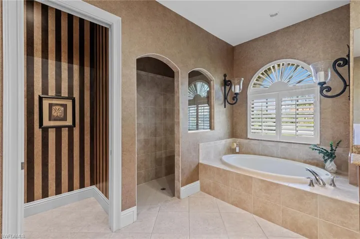 Separate shower and tub