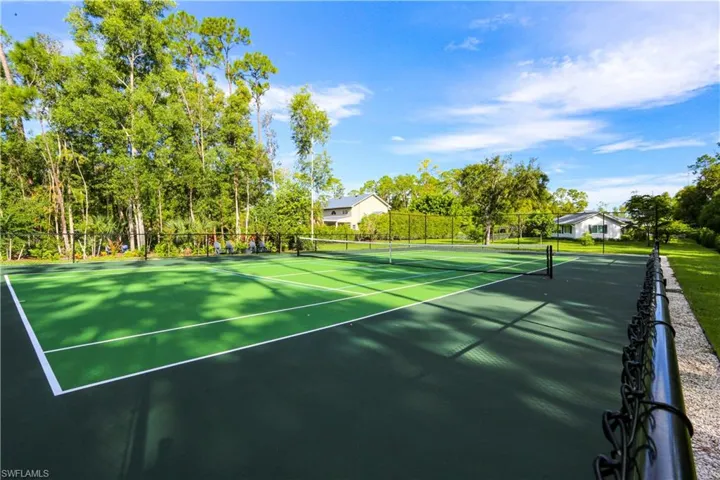 View of tennis court