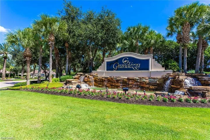 Community sign with a yard