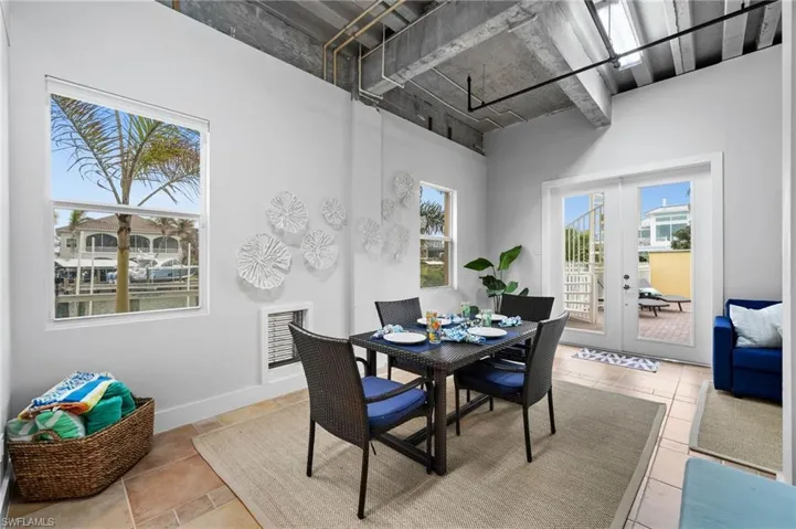 Dining area featuring french doors