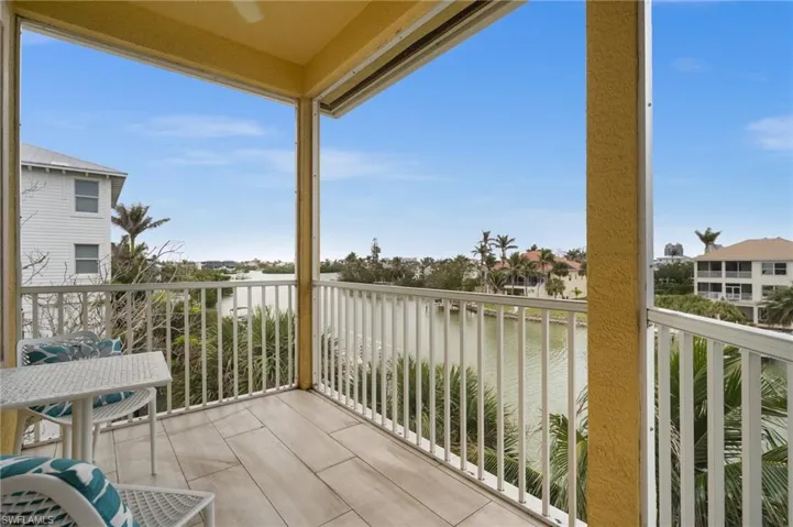 Balcony with a water view