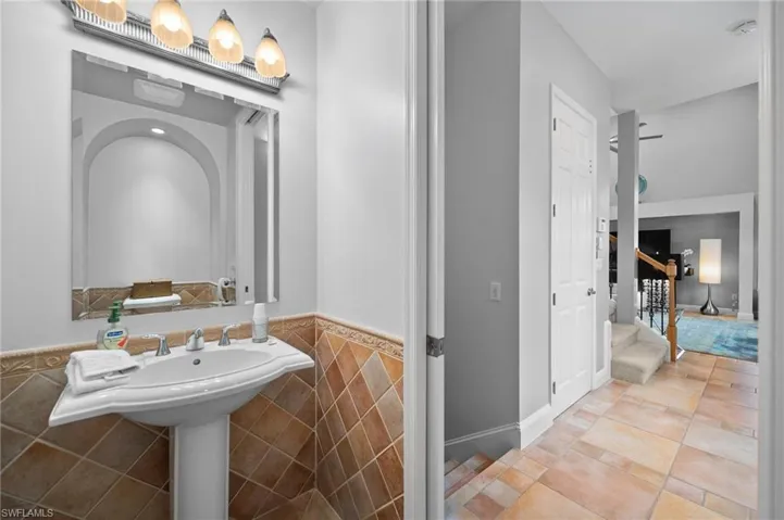 Bathroom with tile walls