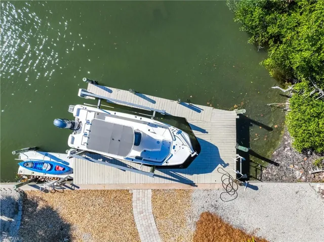 Drone / aerial view of a large body of water