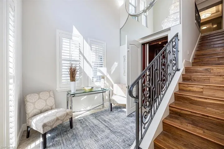View of stairway & elevator