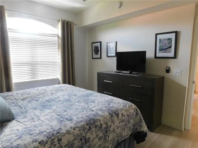 Bedroom with light wood-type flooring