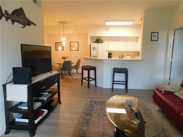 Living room featuring light wood-type flooring