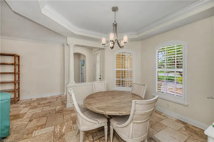 Dining with Tray Ceiling and Crown Molding