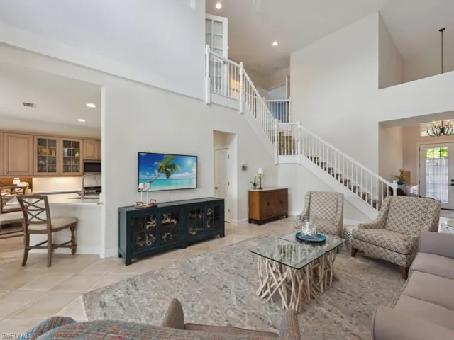 Great Room with Stairway and Peek into Kitchen