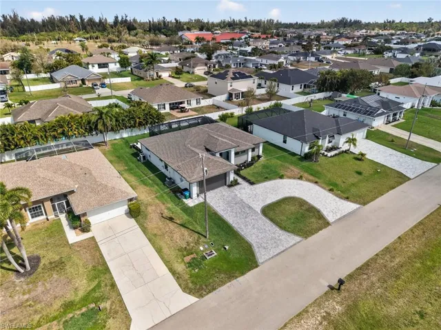 Aerial perspective of suburban area