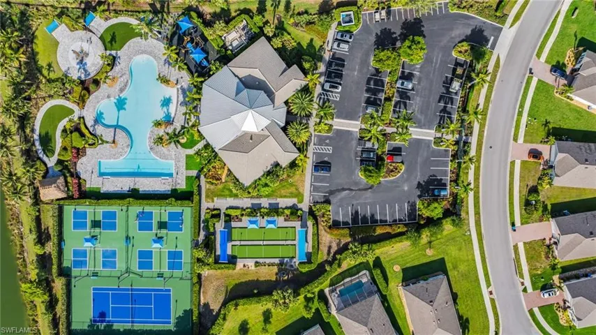 Bird's eye view of a pool