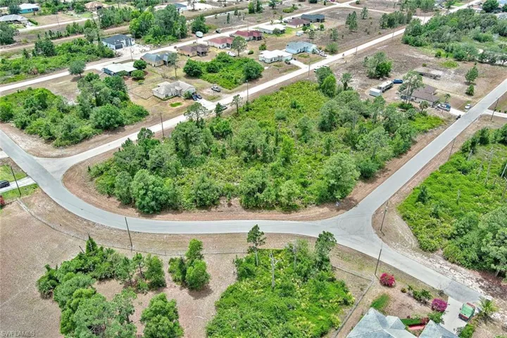 Drone / aerial view of a tree filled landscape