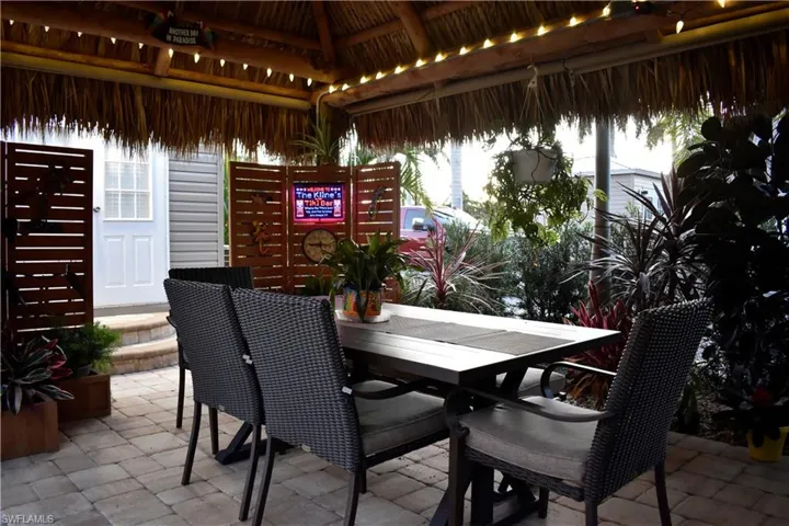 View of patio featuring a gazebo