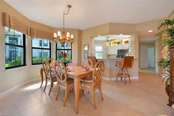 Dining room featuring light tile flooring.