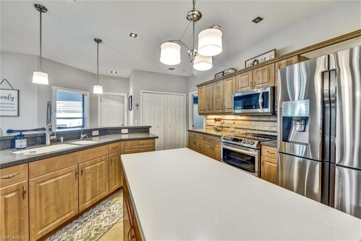 View of the kitchen island