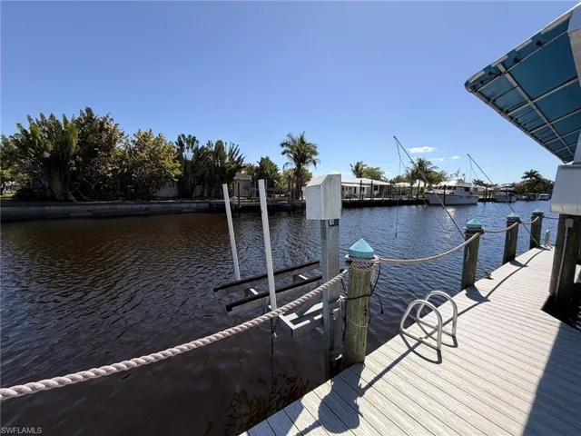 Dock with a water view