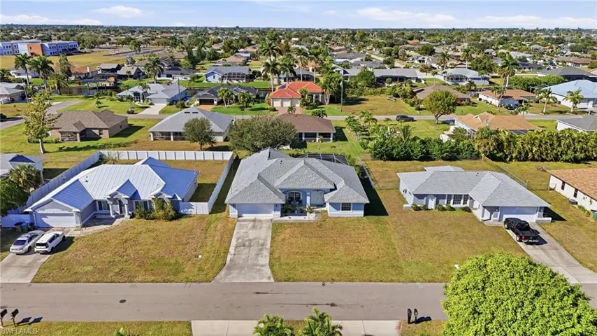 Aerial view of residential area