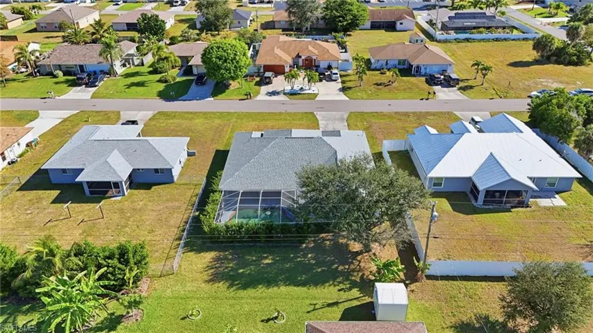 Aerial perspective of suburban area