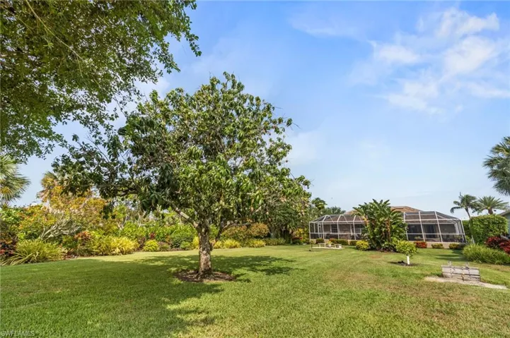 View of yard with a lanai