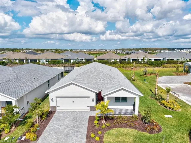 Aerial view of residential area